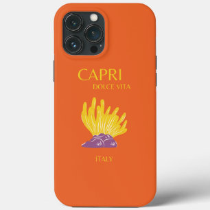 Funda Para iPhone 13 Pro Max Capri, Italia, Viajes, Preppy, Naranja