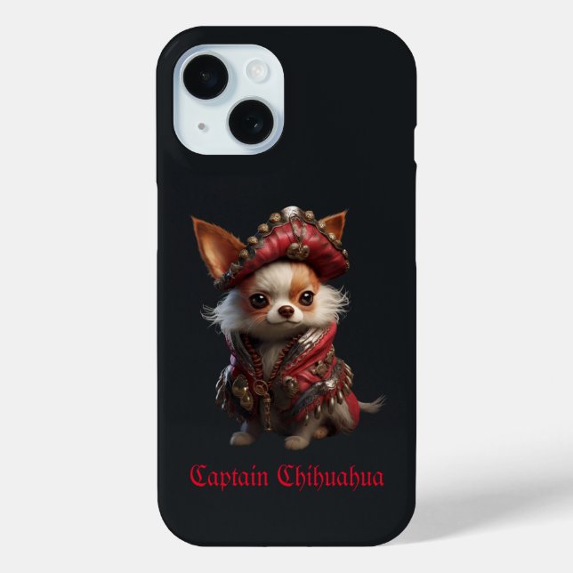 Funda De Case-Mate Para iPhone Captain Chihuahua (Reverso )