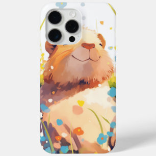 Funda Para iPhone 15 Pro Max Capybara Grassy Naptime