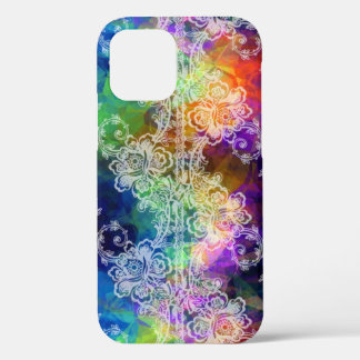 Funda Para iPhone 12 Cara blanca sobre papel de tejido arco iris