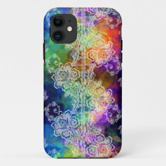 Funda Para iPhone 11 Cara blanca sobre papel de tejido arcoiris Funda-m