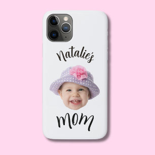 Funda Para iPhone 11 Pro  Cara de Bebé Niño Foto Nombre del Niño Mamá 