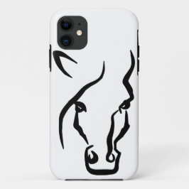Funda Para iPhone 11 Cara de caballo blanco y negro