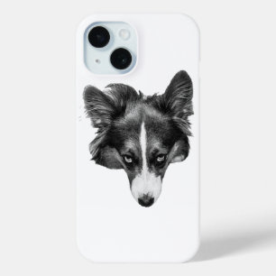 Funda Para iPhone 15 cara de corgi con sombra tenue