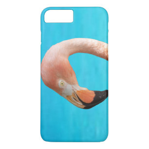 Funda Para iPhone 8 Plus/7 Plus Cara de flamingo rosa contra el agua azul en una