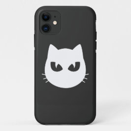 Funda Para iPhone 11 cara de gato blanco