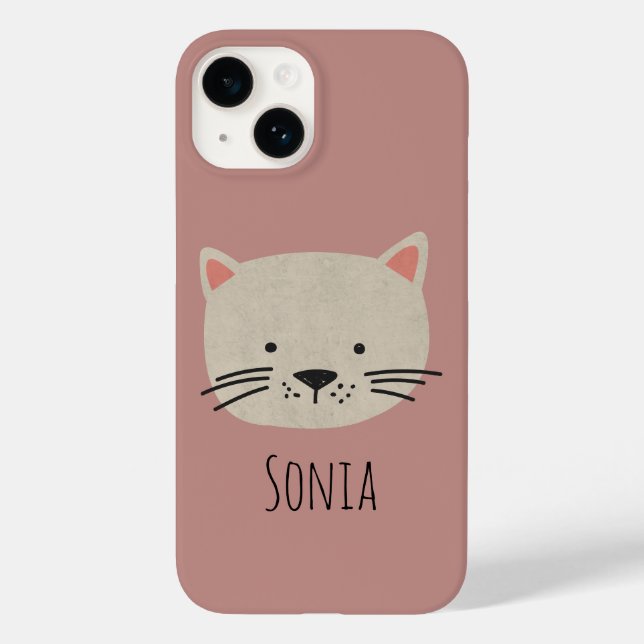 Funda De Case-Mate Para iPhone Cara de gato caprichosa (Reverso )