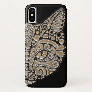 Funda Para iPhone X Cara de gato estilo egipcio estilo Art deco oro ne