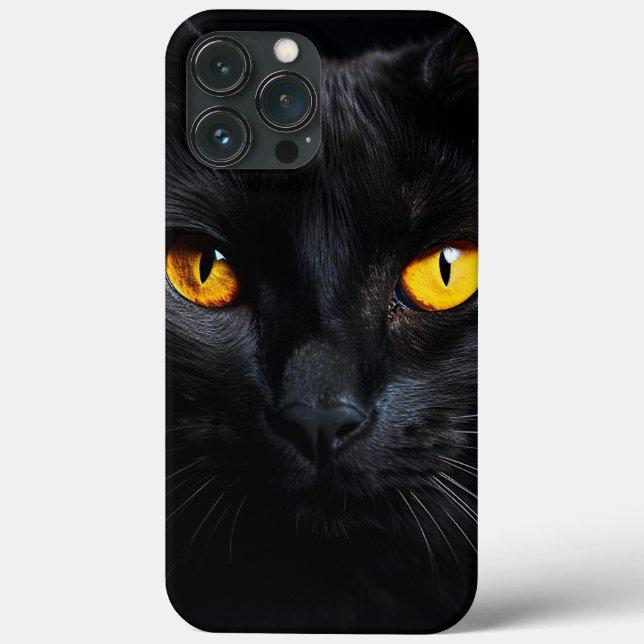 Funda De Case-Mate Para iPhone Cara de gato negro (Reverso )