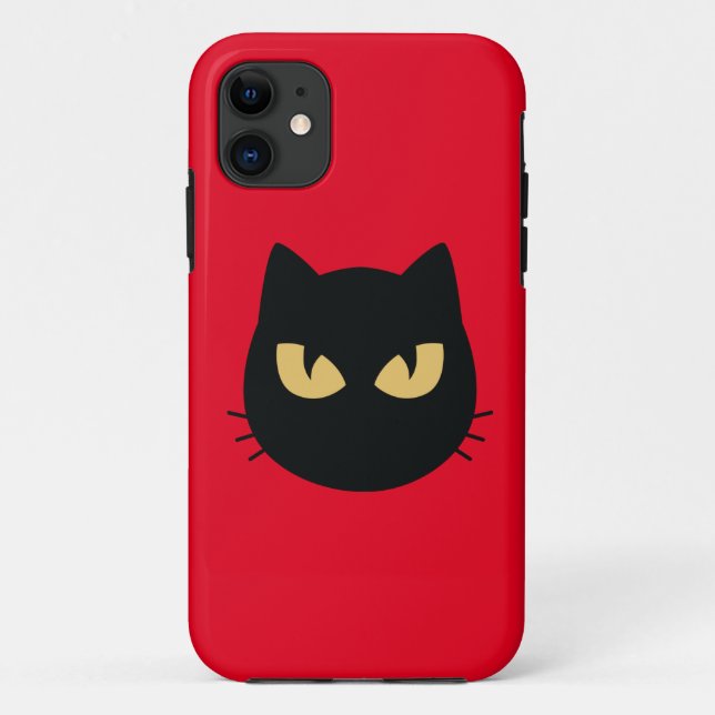 Funda De Case-Mate Para iPhone Cara de gato negro (Reverso)