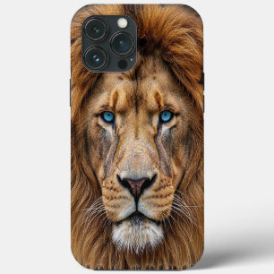 Funda Para iPhone 13 Pro Max Cara de León Majestuoso con Ojos Azules Anima Si