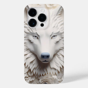 Funda Para iPhone 14 Pro De Case-Mate Cara de Lobo Blanco 3D