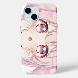 Funda Para iPhone 15 Cara de niña de dibujos animados linda
