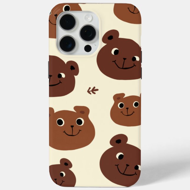 Funda De Case-Mate Para iPhone Cara de oso divertida (Reverso )