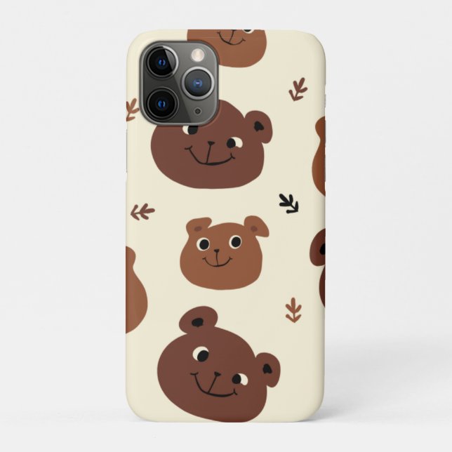 Funda De Case-Mate Para iPhone Cara de oso divertida (Reverso)