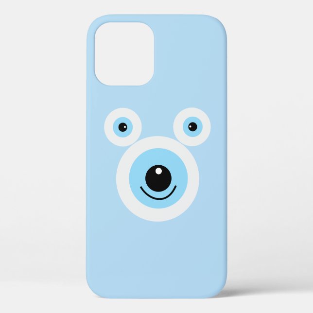 Funda De Case-Mate Para iPhone Cara divertida de oso blanco (Reverso )