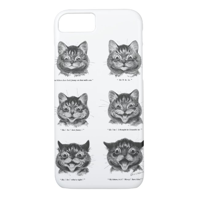 Funda De Case-Mate Para iPhone Cara divertida del gato, Louis Wain (Reverso)