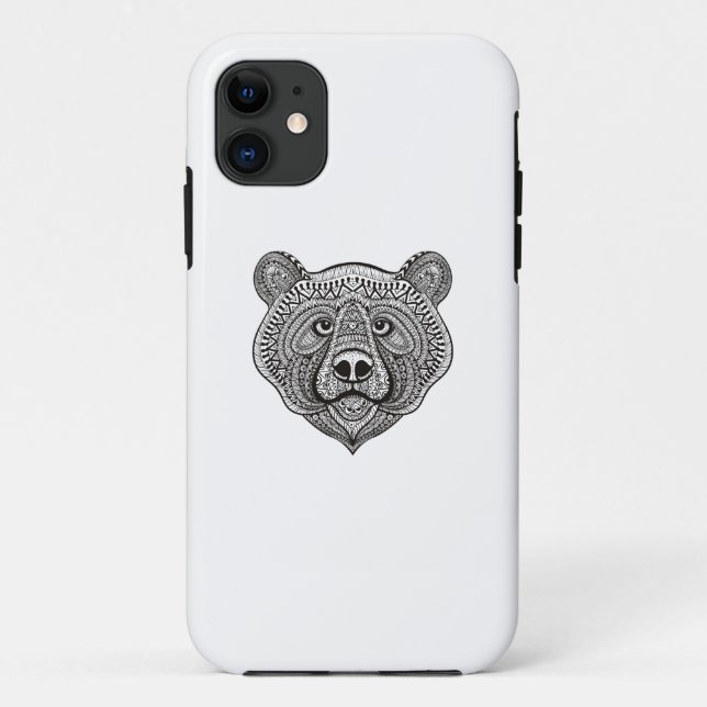 Funda De Case-Mate Para iPhone Cara inspirada del oso (Reverso)