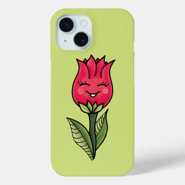 Funda De Case-Mate Para iPhone Carácter de flor suave Girly (Reverso )