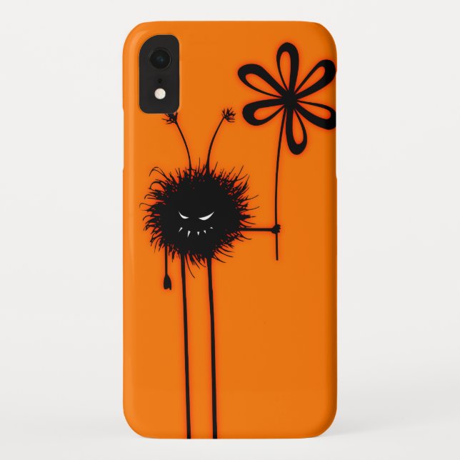 Funda De Case-Mate Para iPhone Carácter malvado anaranjado Halloween del insecto (Reverso)