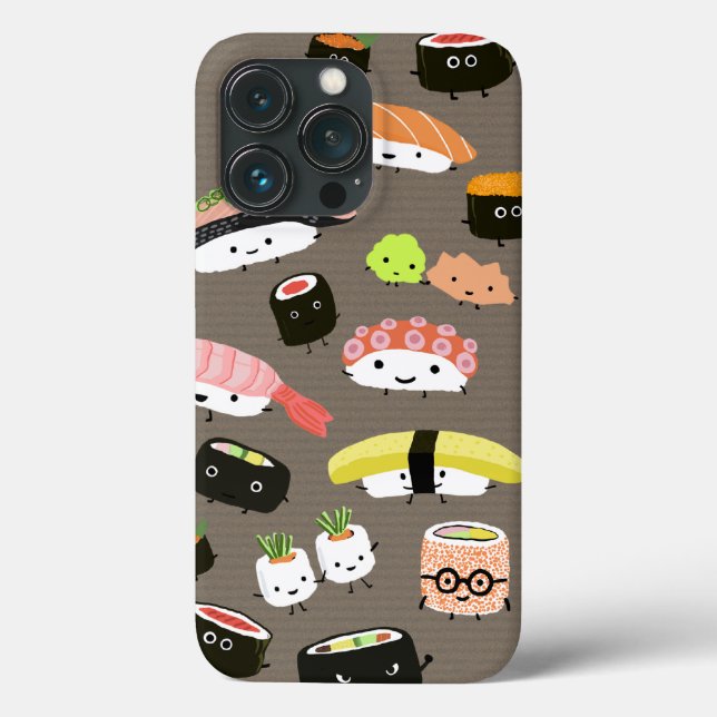 Funda De Case-Mate Para iPhone Caracteres divertidos de sushi Kawaii Divertido (Reverso )