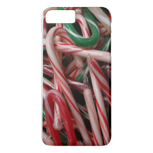 Funda Para iPhone 8 Plus/7 Plus Caramelos de Navidad Blanco Verde y Rojo