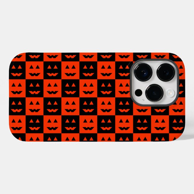 Funda De Case-Mate Para iPhone Caras de calabaza controladas (Reverso (Horizontal))