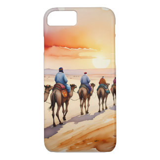 Funda Para iPhone 8/7 Caravana del desierto al atardecer - Aventura nóma