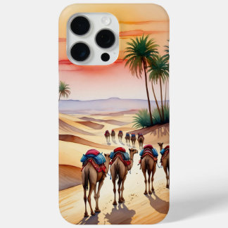 Funda Para iPhone 15 Pro Max Caravana del desierto al atardecer - Aventura nóma