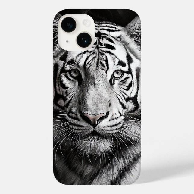 Funda De Case-Mate Para iPhone Carbón de tigre blanco (Reverso )