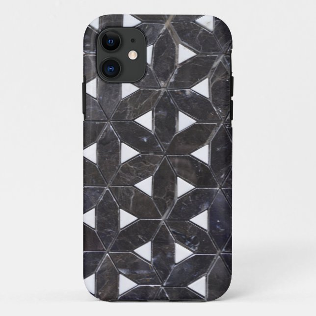 Funda De Case-Mate Para iPhone Carbón Flor gris mosaica patrón de vida (Reverso)