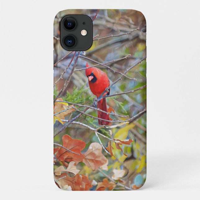 Funda De Case-Mate Para iPhone Cardenal rojo Bird Naturaleza Arte Estuche para te (Reverso)