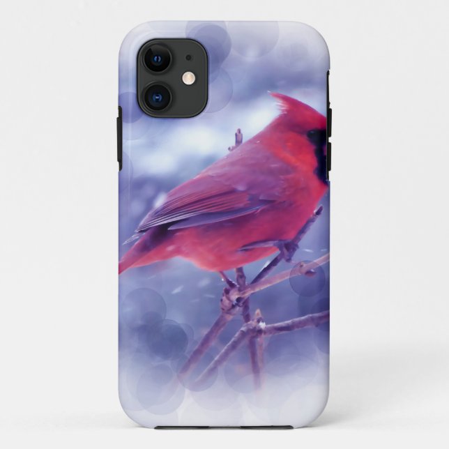 Funda De Case-Mate Para iPhone Cardenal rojo en Blizzard (Reverso)