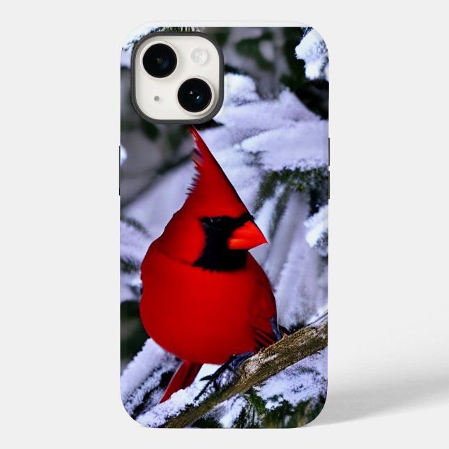 Funda De Case-Mate Para iPhone Cardenal rojo invernal (Reverso )