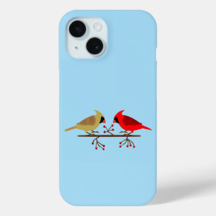 Funda Para iPhone 15 Cardenales Navidades y Berries rojos