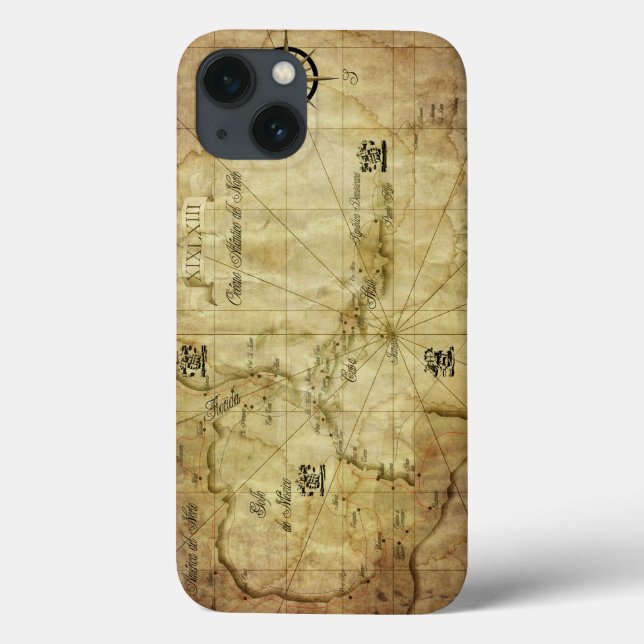 Funda De Case-Mate Para iPhone Caribe - mapa antiguo (Reverso)