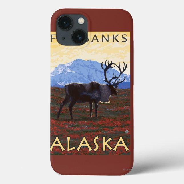 Funda De Case-Mate Para iPhone Caribou Scene - Fairbanks, Alaska (Reverso)