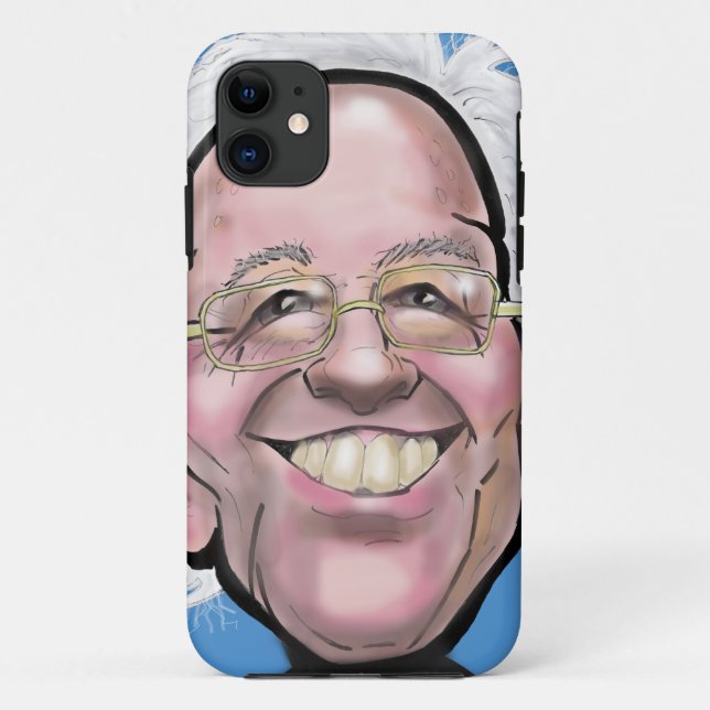 Funda De Case-Mate Para iPhone Caricatura de Bernie Sanders (Reverso)