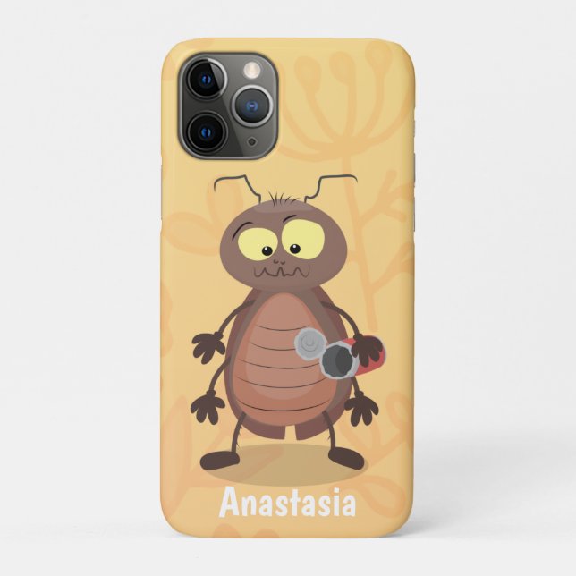 Funda De Case-Mate Para iPhone Caricatura divertida de una cucaracha linda (Reverso)