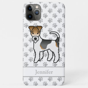Funda Para iPhone 11 Pro Max Caricatura tricolor Fox Terrier Cartog Perro y nom