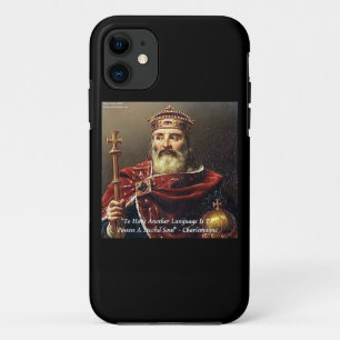 Funda Para iPhone 11 Carlomagno & Cita de Idiomas Famosos