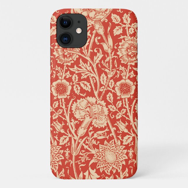 Funda De Case-Mate Para iPhone Carnación de Art Nouveau Damask, Naranja mandarín (Reverso)