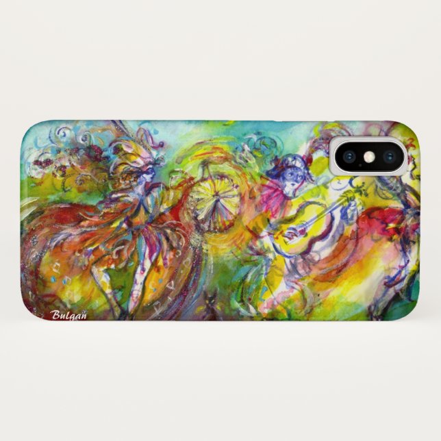 Funda De Case-Mate Para iPhone CARNAVAL ITALIANO / Danza, música, teatro (Reverso (horizontal))
