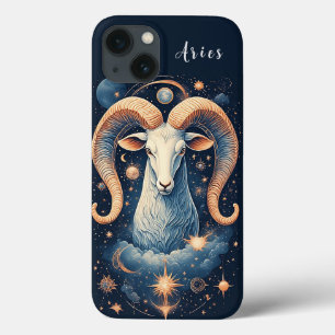 Funda Para iPhone 13 Carnero Majestuoso Rodeado de Objetos Celestes