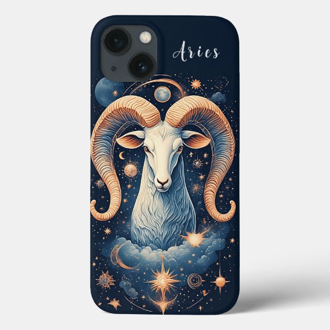 Funda De Case-Mate Para iPhone Carnero Majestuoso Rodeado de Objetos Celestes (Reverso)