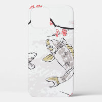 carpa koi pez naturaleza paisaje vista sketch illu