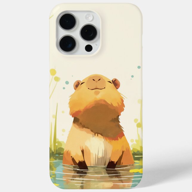 Funda De Case-Mate Para iPhone Carpincho Disfrutando del Agua (Reverso )