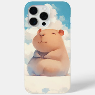 Funda Para iPhone 15 Pro Max Carpincho relajándose en una nube