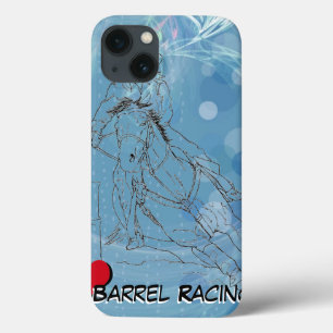 Funda Para iPhone 13 Carreras de barril de lluvia azul