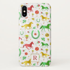 Funda Para iPhone X Carreras de caballo Derby Day Colorous Pattern + M